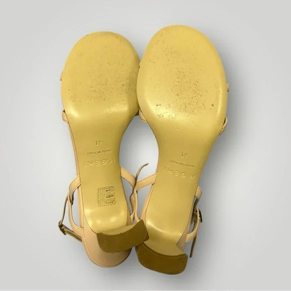 M. GEMI‎ The Caterina flared Heel Sandal Sz 41 Tan - Picture 8 of 9